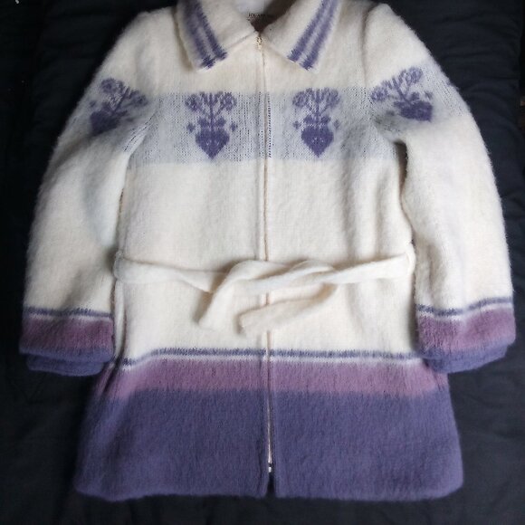 Vintage Ice-Ame Nordic Wool Zip Coat Jacket Lavender - Picture 2 of 6